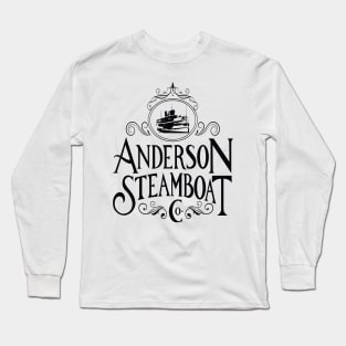 Anderson Steamboat Co, Black Letters Long Sleeve T-Shirt